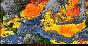 Météo tropicale : Air sec et densité de poussière dans l'air.