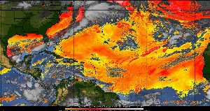 Météo tropicale : Air sec et densité de poussière dans l'air.