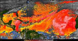 Météo tropicale : Air sec et densité de poussière dans l'air.