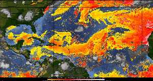 Météo tropicale : Air sec et densité de poussière dans l'air.