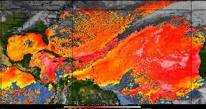 Météo tropicale : Air sec et densité de poussière dans l'air.