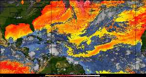 Météo tropicale : Air sec et densité de poussière dans l'air.