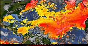 Météo tropicale : Air sec et densité de poussière dans l'air.