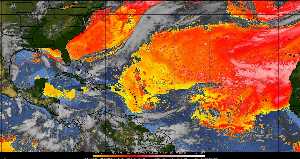 Météo tropicale : Air sec et densité de poussière dans l'air.