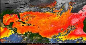 Météo tropicale : Air sec et densité de poussière dans l'air.