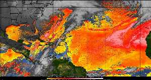 Météo tropicale : Air sec et densité de poussière dans l'air.