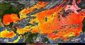 Météo tropicale : Air sec et densité de poussière dans l'air.
