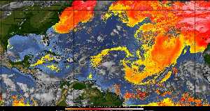 Météo tropicale : Air sec et densité de poussière dans l'air.