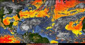 Météo tropicale : Air sec et densité de poussière dans l'air.