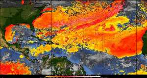 Météo tropicale : Air sec et densité de poussière dans l'air.