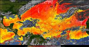 Météo tropicale : Air sec et densité de poussière dans l'air.