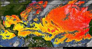 Météo tropicale : Air sec et densité de poussière dans l'air.