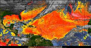 Météo tropicale : Air sec et densité de poussière dans l'air.