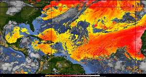 Météo tropicale : Air sec et densité de poussière dans l'air.