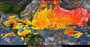 Météo tropicale : Air sec et densité de poussière dans l'air.