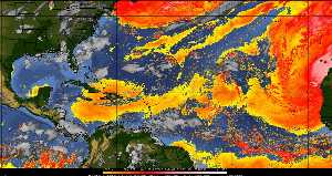 Météo tropicale : Air sec et densité de poussière dans l'air.