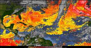 Météo tropicale : Air sec et densité de poussière dans l'air.