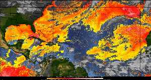 Météo tropicale : Air sec et densité de poussière dans l'air.
