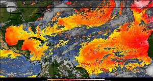 Météo tropicale : Air sec et densité de poussière dans l'air.