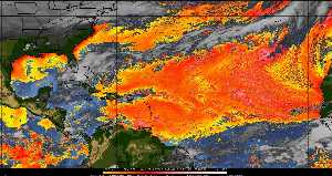 Météo tropicale : Air sec et densité de poussière dans l'air.