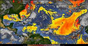 Météo tropicale : Air sec et densité de poussière dans l'air.