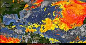 Météo tropicale : Air sec et densité de poussière dans l'air.