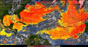 Météo tropicale : Air sec et densité de poussière dans l'air.