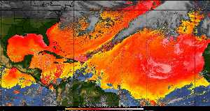 Météo tropicale : Air sec et densité de poussière dans l'air.