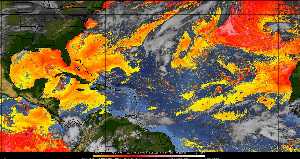 Météo tropicale : Air sec et densité de poussière dans l'air.