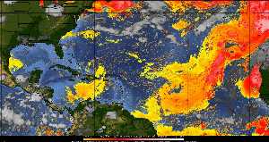 Météo tropicale : Air sec et densité de poussière dans l'air.