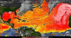 Météo tropicale : Air sec et densité de poussière dans l'air.