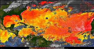 Météo tropicale : Air sec et densité de poussière dans l'air.