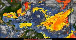 Météo tropicale : Air sec et densité de poussière dans l'air.