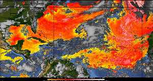 Météo tropicale : Air sec et densité de poussière dans l'air.