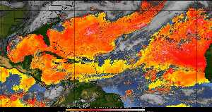 Météo tropicale : Air sec et densité de poussière dans l'air.