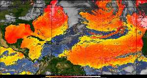 Météo tropicale : Air sec et densité de poussière dans l'air.