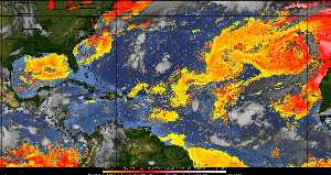Météo tropicale : Air sec et densité de poussière dans l'air.
