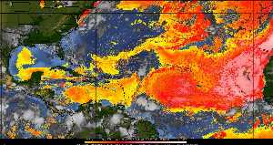 Météo tropicale : Air sec et densité de poussière dans l'air.