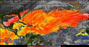 Météo tropicale : Air sec et densité de poussière dans l'air.
