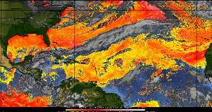 Météo tropicale : Air sec et densité de poussière dans l'air.