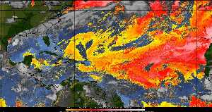 Météo tropicale : Air sec et densité de poussière dans l'air.