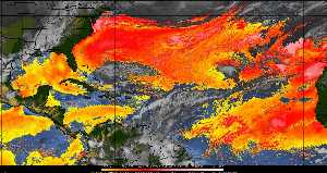 Météo tropicale : Air sec et densité de poussière dans l'air.
