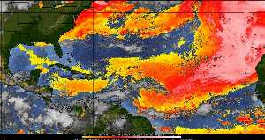 Météo tropicale : Air sec et densité de poussière dans l'air.