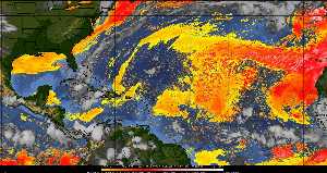 Météo tropicale : Air sec et densité de poussière dans l'air.