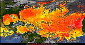 Météo tropicale : Air sec et densité de poussière dans l'air.