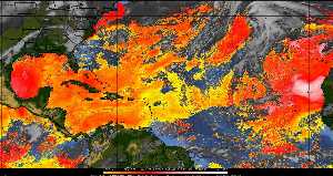 Météo tropicale : Air sec et densité de poussière dans l'air.