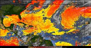 Météo tropicale : Air sec et densité de poussière dans l'air.