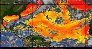 Météo tropicale : Air sec et densité de poussière dans l'air.