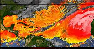 Météo tropicale : Air sec et densité de poussière dans l'air.
