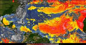 Météo tropicale : Air sec et densité de poussière dans l'air.
